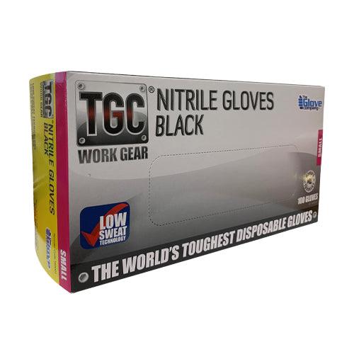 Nitrile Gloves - Black - 100pc - Small to XL - Tyre Supplies Online