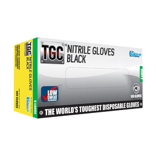 Nitrile Gloves - Black - 100pc - Small to XL - Tyre Supplies Online